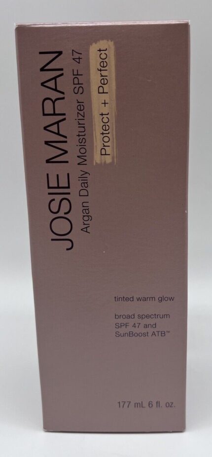 Josie Maran Argan Moisturizer SPF 47 Protect Perfect Tinted Warm Glow 6 oz New